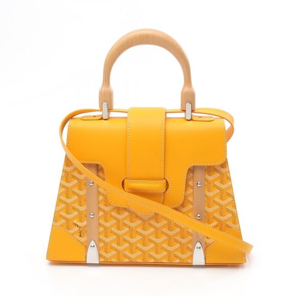 Goyard Handbags - Goyard Handbag Saigon Pm Yellow Pvc Coated Canvas Leather Saigon Pm Ladies